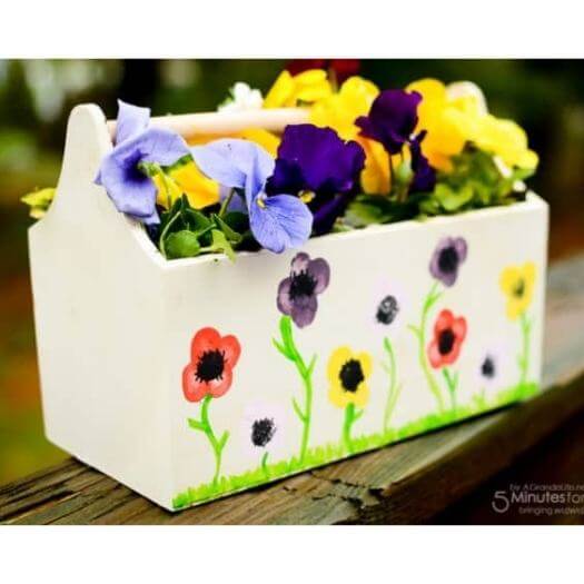 Flower Thumbprint Planter Kids Mothers Day DIY Homemade Crafting Gift Ideas Inspiration How To Make Tutorials Recipes Gifts To Make