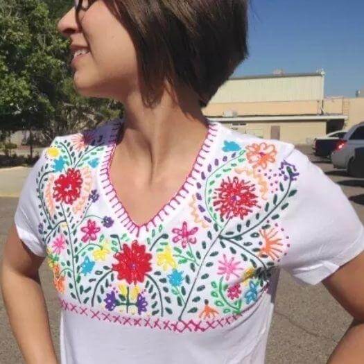 Mexican-Embroidered Shirt Mexican Mothers Day DIY Homemade Crafting Gift Ideas Inspiration How To Make Tutorials Recipes Gifts To Make