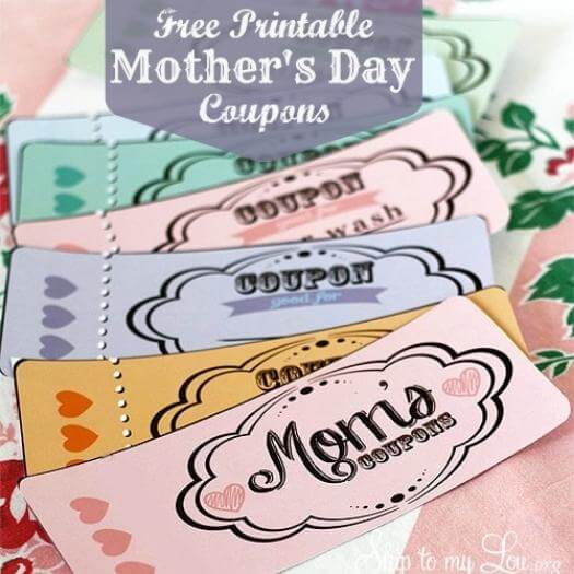 Mom Coupons Cheap Affordable Mothers Day DIY Homemade Crafting Gift Ideas Inspiration How To Make Tutorials Recipes Gifts To Make