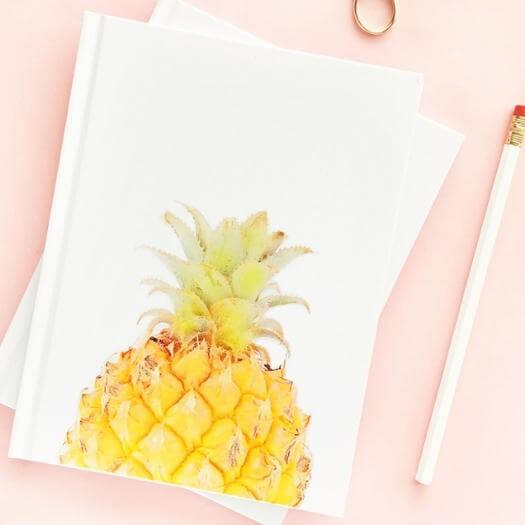 Pineapple Notebook Cheap Affordable Mothers Day DIY Homemade Crafting Gift Ideas Inspiration How To Make Tutorials Recipes Gifts To Make