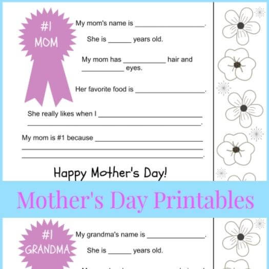 Printable Activity Sheet Cheap Affordable Mothers Day DIY Homemade Crafting Gift Ideas Inspiration How To Make Tutorials Recipes Gifts To Make