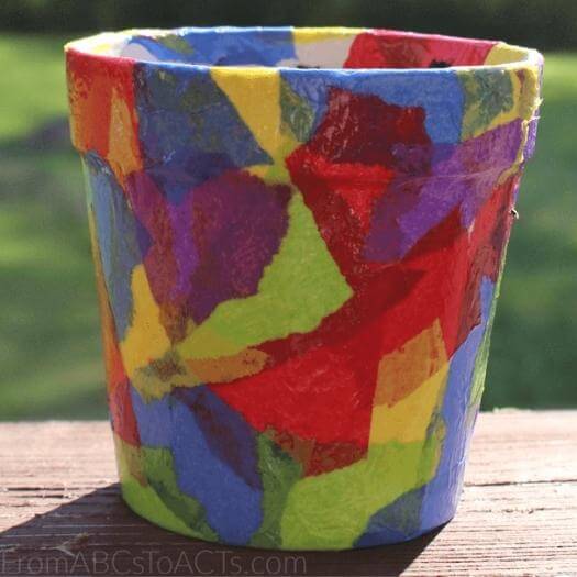 Tissue Paper Flower Pot Best Friend Mothers Day DIY Homemade Crafting Gift Ideas Inspiration How To Make Tutorials Recipes Gifts To Make