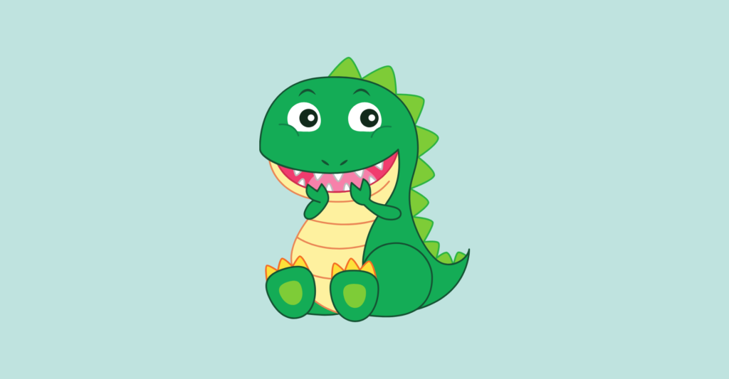 illustrated dinosaur thats happy and cute for dinosaur gifts list