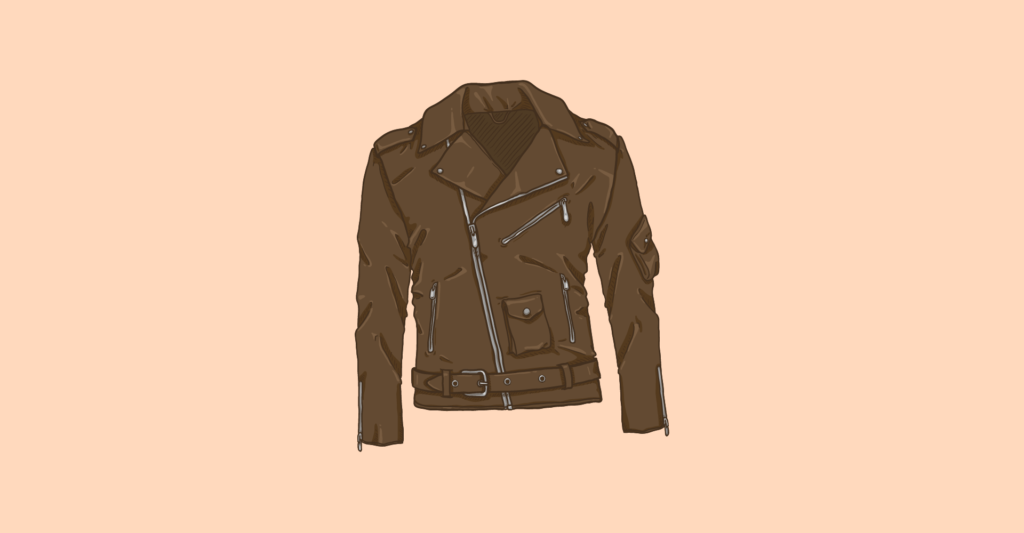 illustrated leather jacket on tan background for harley davidson for men gifts list