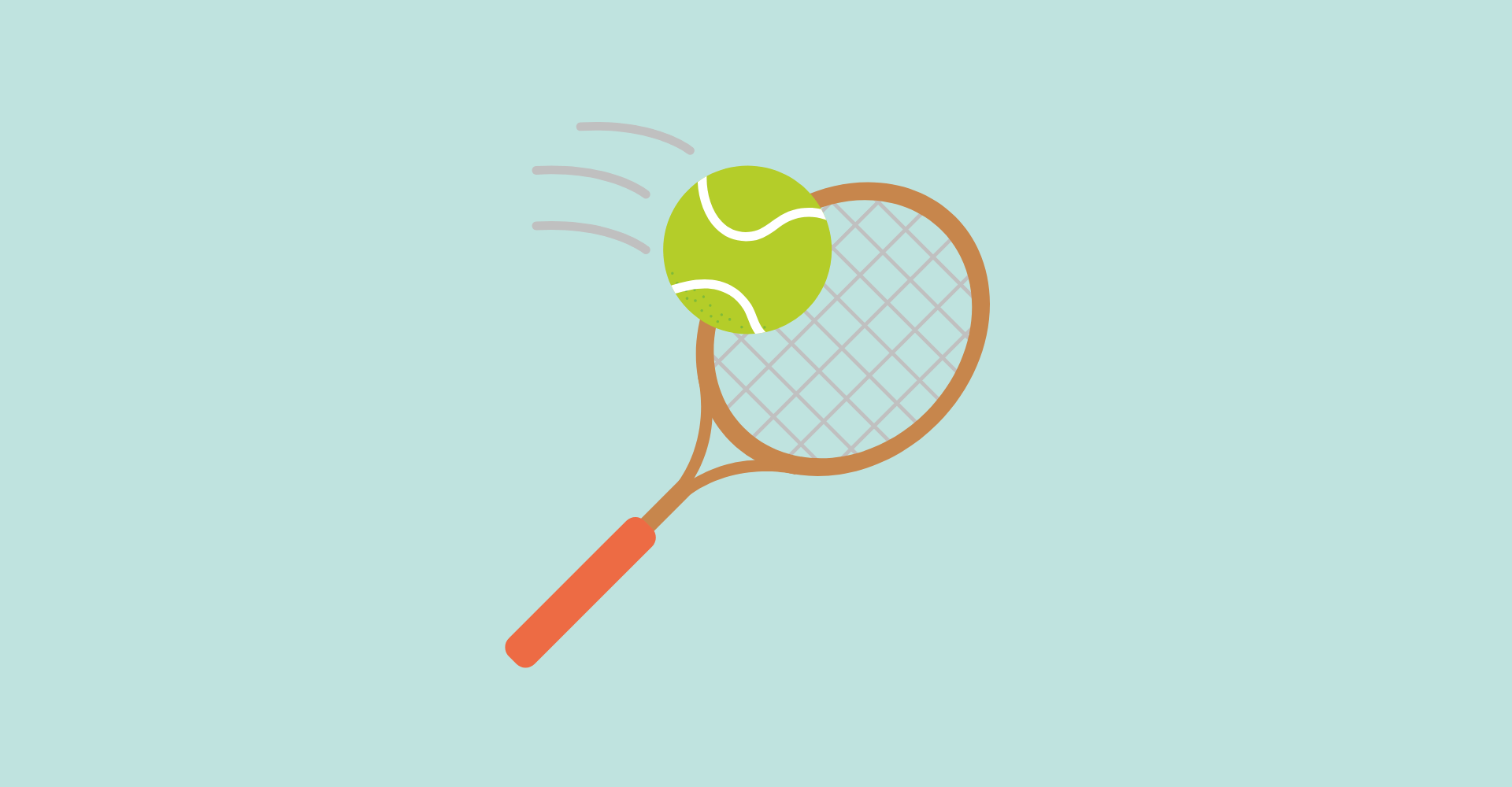 illustrated tennis ball and racket on green background for best tennis gift list article